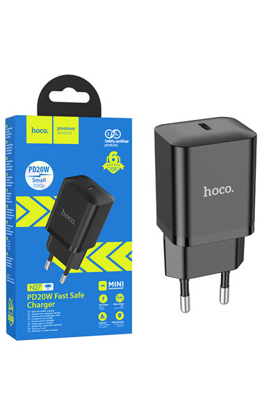 Hoco Incarcator Retea (N27) , 20W, 1xUSB-C, PD, Black
