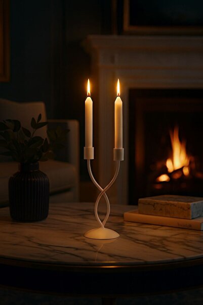 fromro Little Grace matte white candle holder
