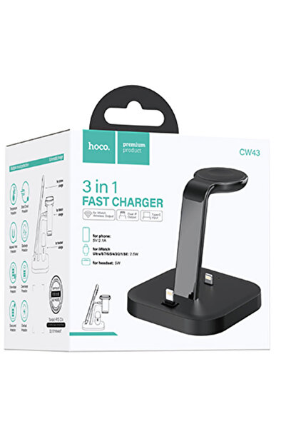 Hoco Încărcător wireless (CW43), 2 ieșiri Lightning, 5W, 5V, 2.4A, încărcare ...