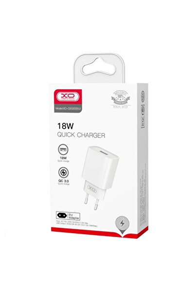 Xo Φορτιστής ρεύματος (CE02D), 18W, 1xUSB-A, QC 3.0, Λευκό