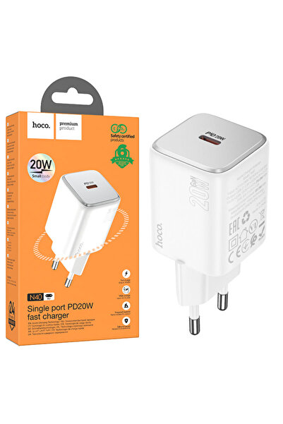 Hoco Incarcator Retea (N40) , 20W, 1xUSB-C, PD, White