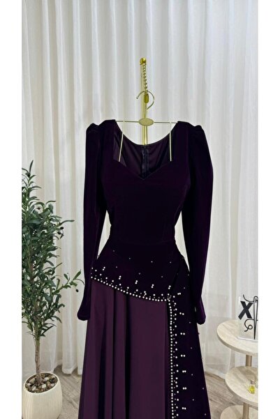 Generic "Starry Purple" velvet dress: Royal luxury for evening events