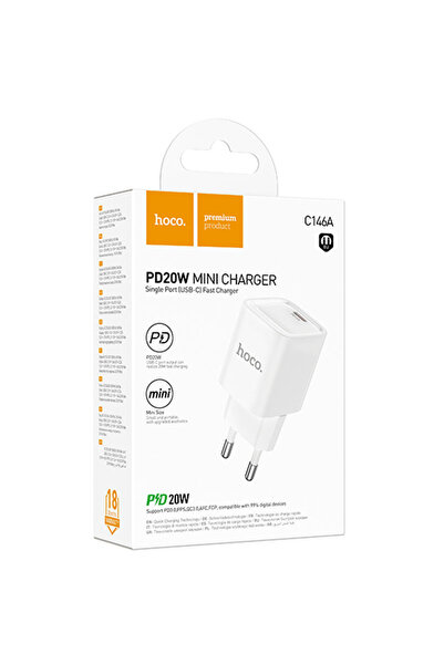 Hoco Incarcator Retea (C146A), PD20W, 1xUSB , FastCharge, WHITE