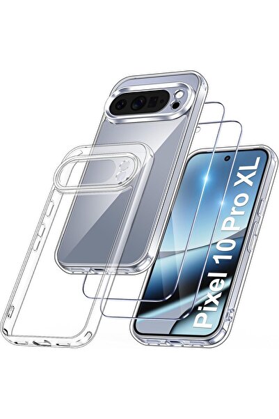 HYX جراب لهاتف Google Pixel 10 Pro XL مع واقي شاشة من الزجاج المقوى 2x - شفاف