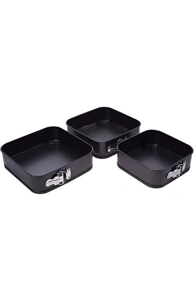 KitchenArt Square Baking Pans 22/24/26 Cake Pans Set of 3 Gray Baking Trays