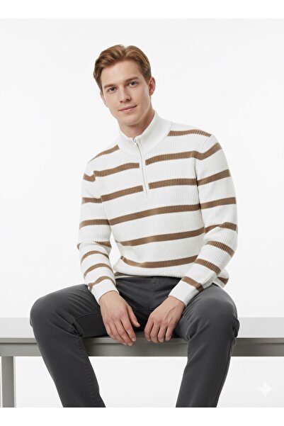 ModaPlaza Men's Zippered Sweater 218