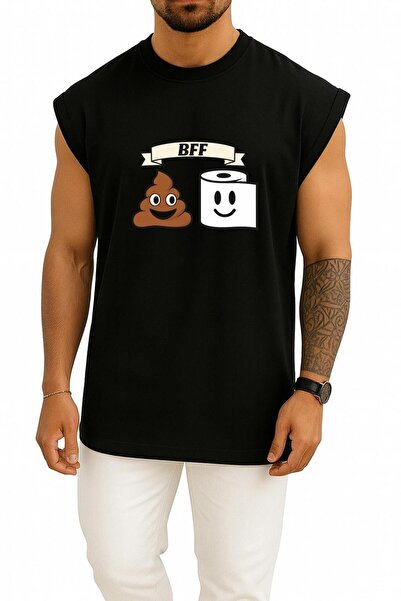 Bahriyeli Collection قصة فضفاضة أفضل صديق كاكا وورق التواليت جوست مطبوع أتليت