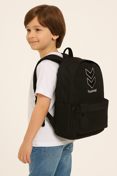 hummel Tiago 980368-2001 Black Backpack - Modern Backpack Suitable for School and Urban Life