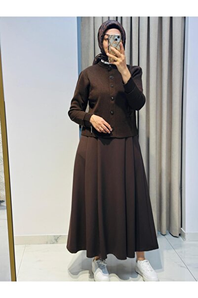 TERZİ DÜKKANI Meva Shirt Collar Knitwear Cardigan Brown