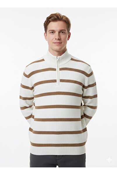 ModaPlaza Men's Zippered Sweater 218