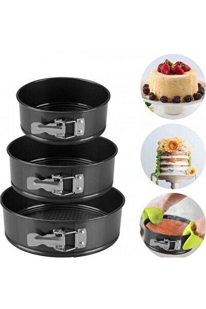 KitchenArt Set 3 tavi de tort cu dimensiuni diferite si fund detașabil 22-24-26