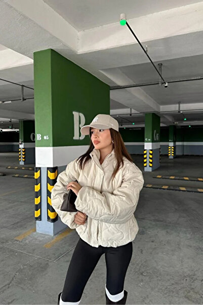 Coşkun GİYİM Women's Quilted Coat Stone 26009