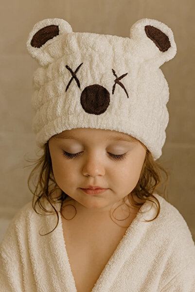 MODA Ayıcık Figürlü Saç Havlusu/ Bonesi Lastikli