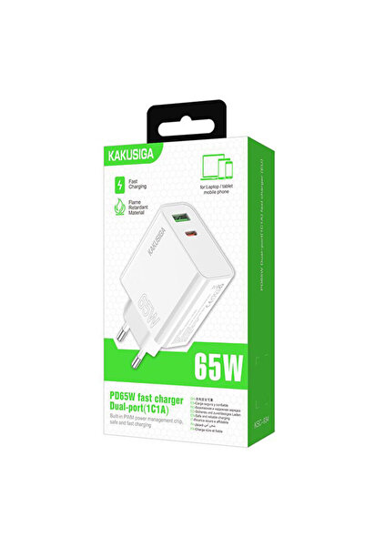 Maxcell Incarcator Kaku (KSC-934) Retea, 65W, 1xUSB-C, 1xUSB-A, PD, QC 3.0, W...