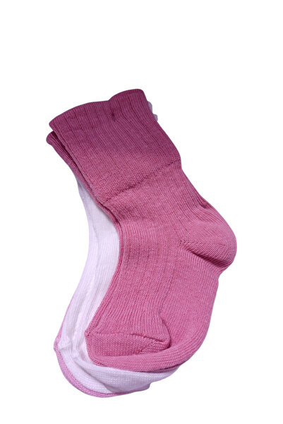 ENGIN 3-Piece Unisex Children's White Cotton Socks