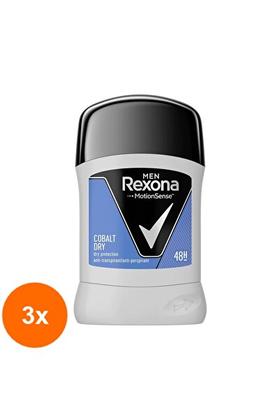 Rexona Set of 3 x Deodorant Stick Men Cobalt Dry, for Men, 50 ml