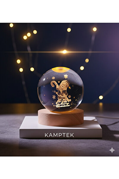 kamptek kamp teknolojisi Ahşap Alt Tasarım Dekoratif Noel Tasarımlı Işıklı Ca...