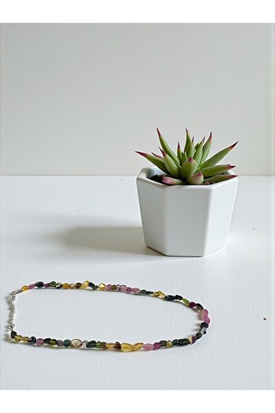 The Magıc of Healıng Colorful Tourmaline Stone Natural Stone Pendant