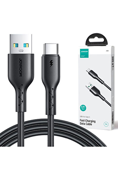 Joyroom Data and Charging Cable (A26-AC3), USB-A to USB-C, 3A, 1m, Black