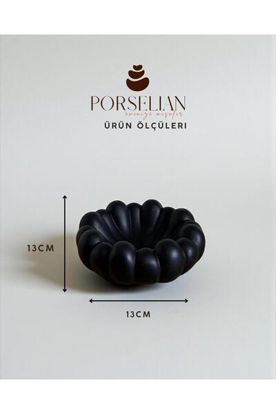 Porselian وعاء أسود مزخرف على شكل جذع شجرة من الخرسانة، سلسلة مفاتيح وطبق مجوهرات 13 سم، قطعة ديكور اسكندنافية