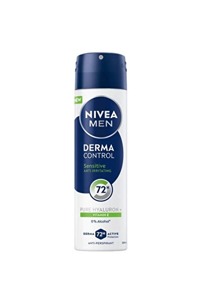 NIVEA Antiperspirant Spray Men, Derma Control Sensitive, 72 h, 200 ml