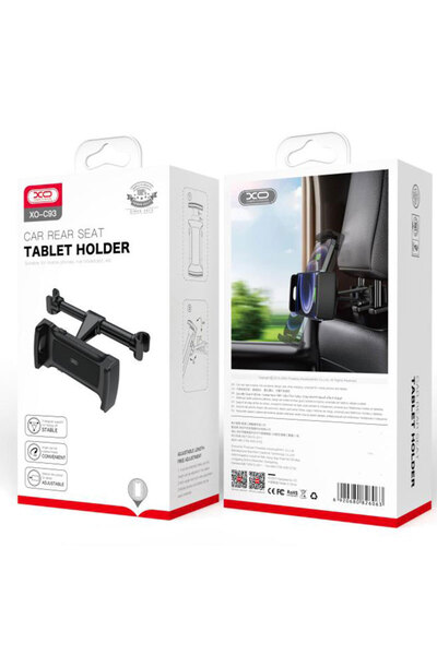 Xo Car Holder (C93), with side clips, Headrest mounting, MultiAngle, adjustab...