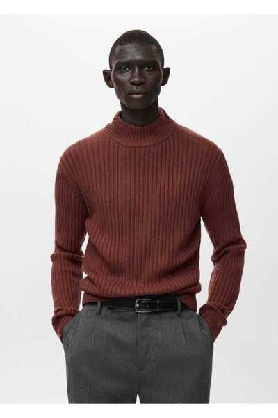 MANGO Man Yün karışımlı fitilli triko kazak