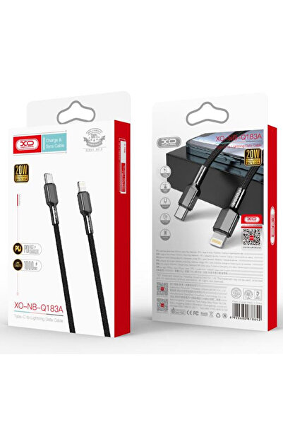 Xo Data and Charging Cable (NB183A), USB-C to Lightning, PD20W, QC3.0, 1m, Black