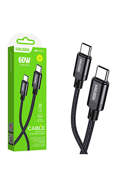 KAKUSİGA Cablu Date si Incarcare (KSC-970), USB-C, PD60W, QC3.0, Braided, 1m,...