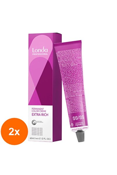 Londa Professional Set 2 x Extra Rich Permanent Hair Dye, 8/0 Light Blonde, 60 ml