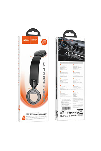 Hoco Suport Auto (H71), Magnetic, Montaj Bord, Inel, GRI