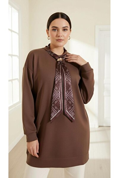 Curly TUNICĂ MARO DIN ȚESUT MODAL CU GĂRĂ CU FULAR