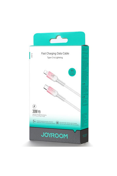 Joyroom Cablu Date si Incarcare (A42), USB-C la Lightning, PD30W, QC3.0, Fast, Crystal, 1.2m, WHITE