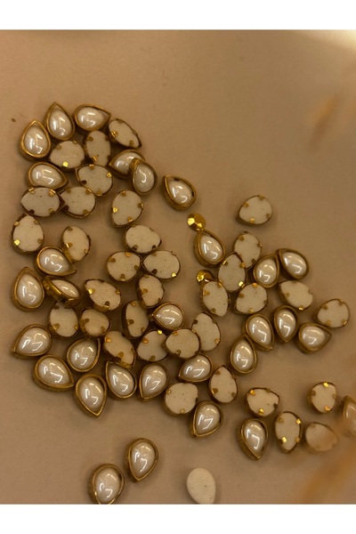 Pratik aksesuar 6x10 Gold Kasalı krem damla (ütü ile yapışan) Zarif 50 adet