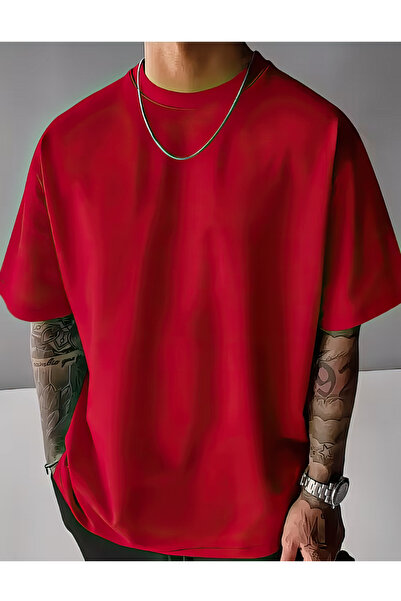 CACTUS COLLECTION Red Solid Unprinted T-Shirt