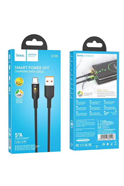 Hoco Cablu de date și încărcător (U120), USB-A la USB-C, 18W, 5A, alimentare ...