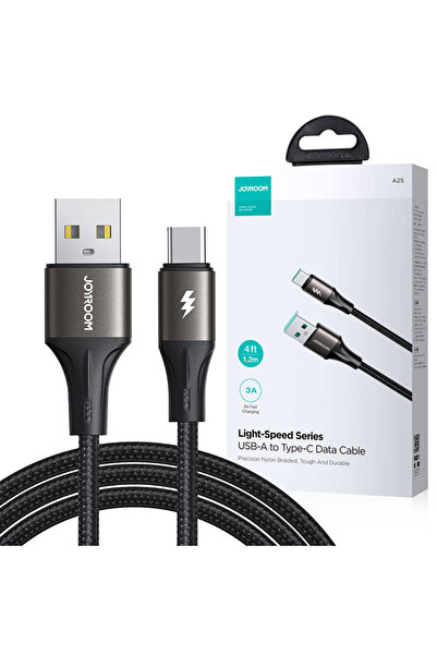 Joyroom Cablu date și încărcător (SA25-AC6), USB-A la USB-C, 3A, 1.2m, Negru