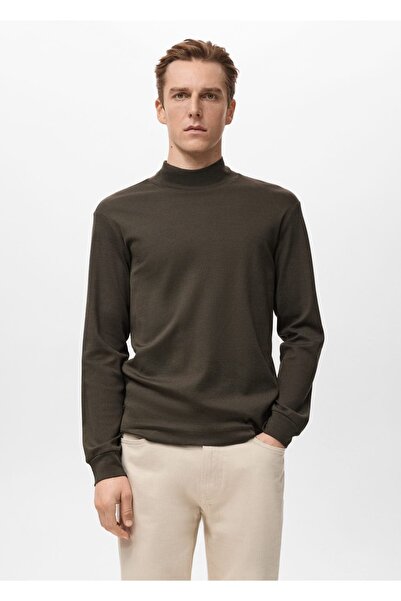 MANGO Man Perkins yaka uzun kollu tişört