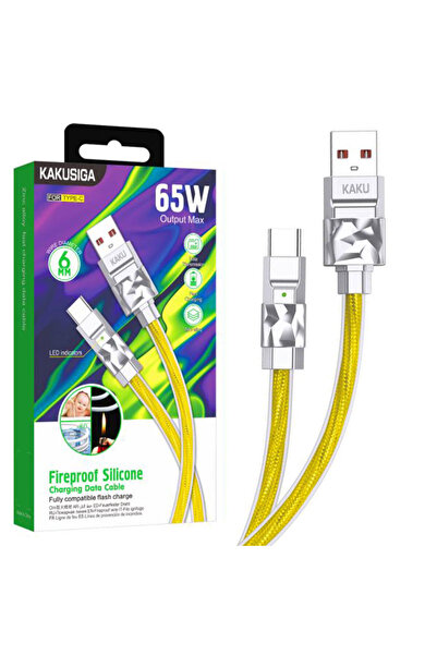 KAKUSİGA Data and Charging Cable (KSC-956), USB-A to USB-C, 65W, 1m, GOLD