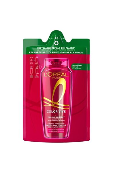 ELSEVE Set of 3 x Color Vive Shampoo Refill, for Colored Hair, 250 ml