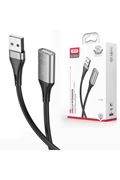 Xo Cablu date și încarcăre (NB219), USB-A (M) - la USB-A (F) - Transfer USB 2.0, 2m, Negru