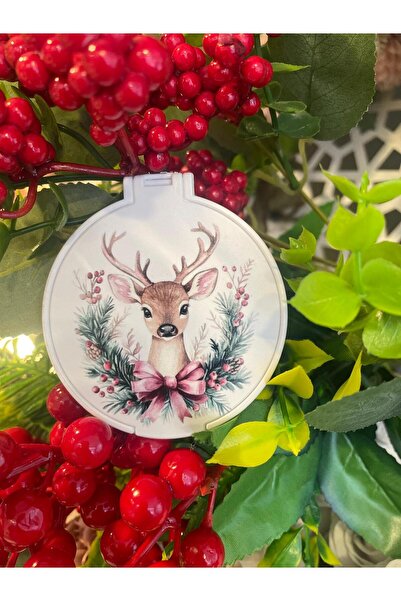 NUGA ORGANİZASYON مرآة مكياج منقوشة على شكل غزال بمناسبة العام الجديد من 10 A...