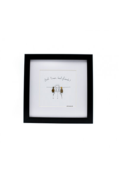 ArtMyWay Best Friends Painting - Pebble Art Collection (with authentic river stones and natural elements)