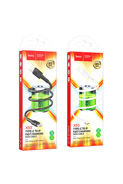 Hoco Cablu Date si Incarcare (X83), USB-C la Lightning, PD20W, QC3.0, 1m, Black