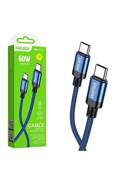 KAKUSİGA Cablu Date si Incarcare (KSC-970), USB-C, PD60W, QC3.0, Braided, 1m ...