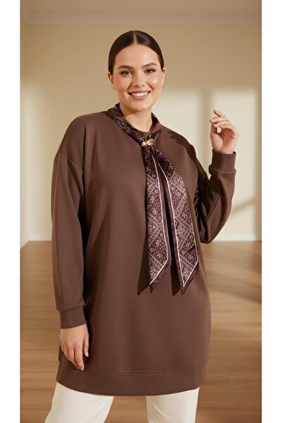 Curly TUNICĂ MARO DIN ȚESUT MODAL CU GĂRĂ CU FULAR