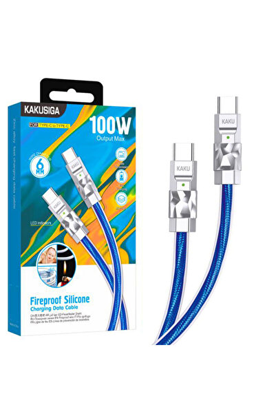 KAKU Data and Charging Cable (KSC-956), USB-C, PD65W, QC3.0, 1m | Blue