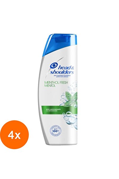 Head & Shoulders Set 4 x 200 ml Sampon Anti-matreata Menthol pentru Par Gras