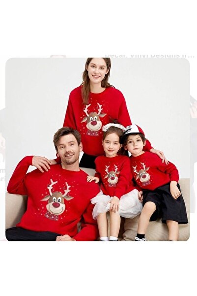 Kids Aile Yılbaşı Noel Baskılı sweatshirt TEK FİYATTIR