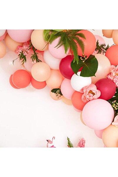 Flippy Set of 12 Macaroon Latex Balloons, 30 cm, Red